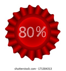 Red Vector Label-80%