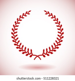 Red vector laurel wreath on white background.