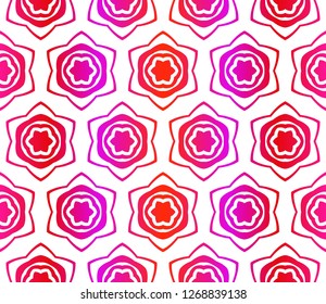 Red vector layout with floral seamless pattern. Pattern for wrapping gifts
