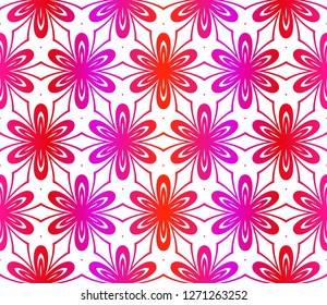 Red vector layout with floral seamless pattern. Pattern for wrapping gifts