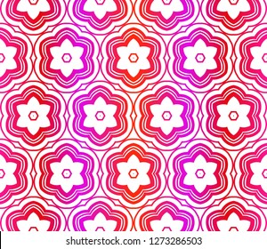 Red vector layout with floral seamless pattern. Pattern for wrapping gifts