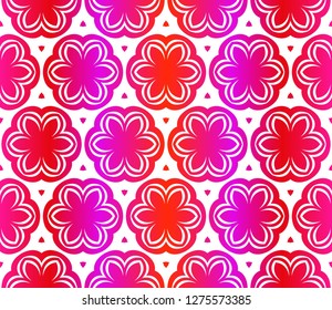 Red vector layout with floral seamless pattern. Pattern for wrapping gifts