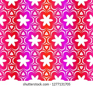 Red vector layout with floral seamless pattern. Pattern for wrapping gifts
