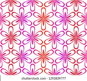 Red vector layout with floral seamless pattern. Pattern for wrapping gifts