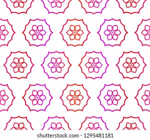 Red vector layout with floral seamless pattern. Pattern for wrapping gifts