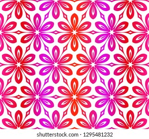 Red vector layout with floral seamless pattern. Pattern for wrapping gifts