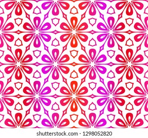 Red vector layout with floral seamless pattern. Pattern for wrapping gifts