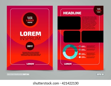 Red Vector Leaflet Brochure Flyer template flat design, book cover layout design, Abstract blue presentation templates