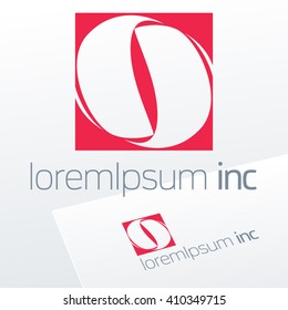 Red vector logo. Emblem for Business, Cosmetics, Fashion