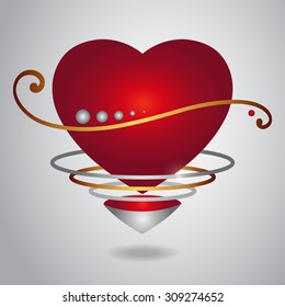 Red vector love heart.