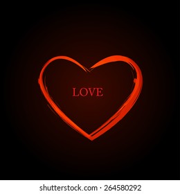 Red Vector Love Heart, easy editable