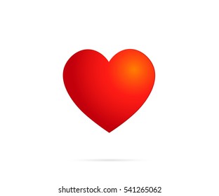 Red Vector Love Heart. Vector illustration EPS 10.
