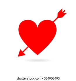 Red Vector Love Heart. I love you. 