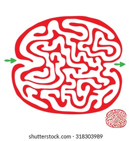 laberinto vectorial rojo, ilustración laberíntica