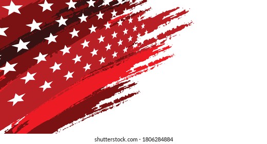 Red vector metal stroke flag background with wave and space for your text. Abstract red wave curve on white blank space luxury design modern background vector illustration