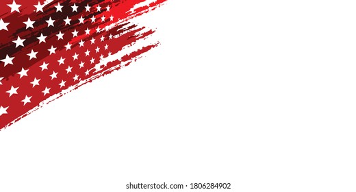 Red vector metal stroke flag background with wave and space for your text. Abstract red wave curve on white blank space luxury design modern background vector illustration