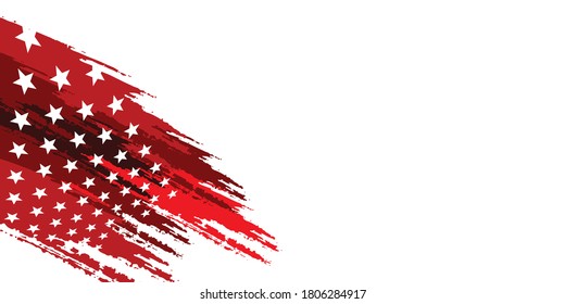 Red vector metal stroke flag background with wave and space for your text. Abstract red wave curve on white blank space luxury design modern background vector illustration