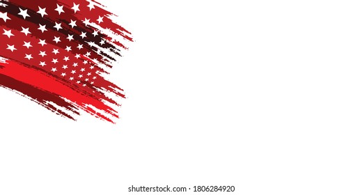 Red vector metal stroke flag background with wave and space for your text. Abstract red wave curve on white blank space luxury design modern background vector illustration