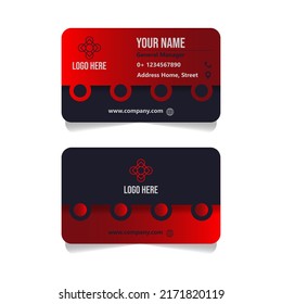 Red vector modern abstract clean and simple business card template. Horizontal name card. Stylish stationery design and visiting card. Creative and professional business card design.