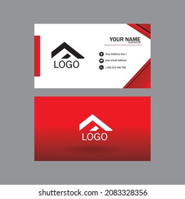 Red vector modern  simple business card template, Horizontal name card, Stylish stationery design and visiting card, Creative and professional business card design template