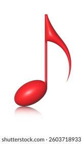 red vector music note icon isolated
