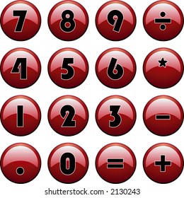 Red vector number pad (same style as Image ID: 2143063)