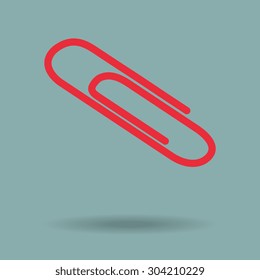 Red Vector paper clip icon 