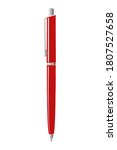 Red vector pen isolated on white background