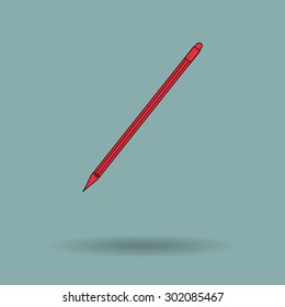 Red Vector Pencil Icon