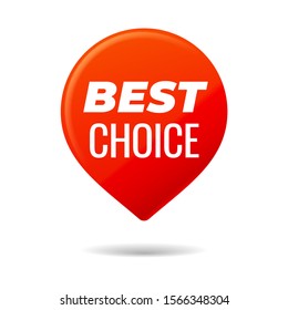 Pin Vector Rojo sobre fondo blanco. Mejor elección