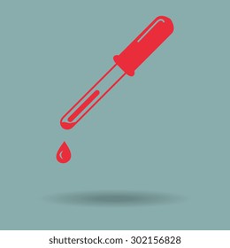 Red vector pipette icons