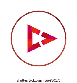 red vector play icon,branding emblem