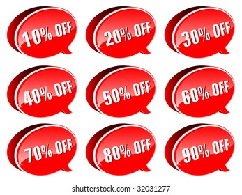 Red vector price tags