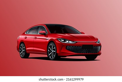 Red Vector Realistic 3D vehicle - Shutterstock ID 2161299979
