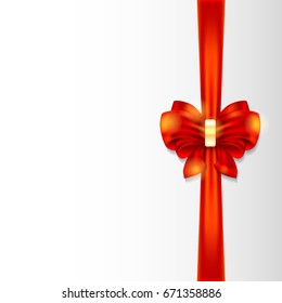 Red vector ribbon on white baklground