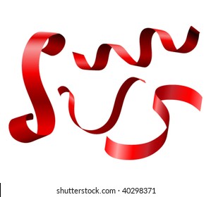 red vector ribbons