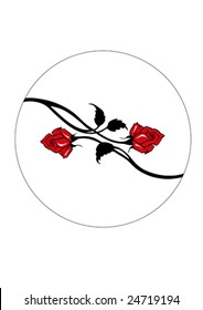 red vector roses