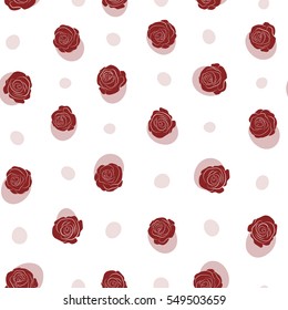 Red vector roses petals on a white background.