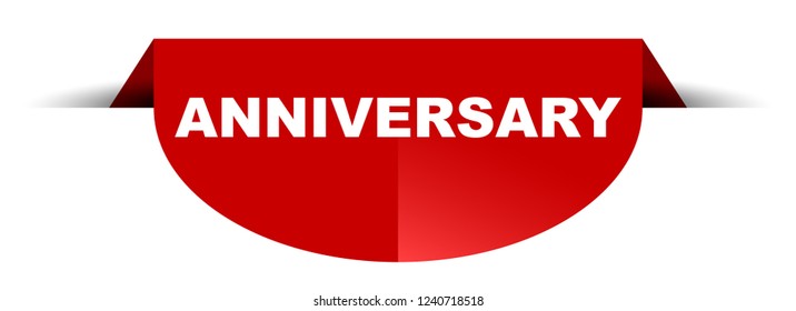 red vector round banner anniversary