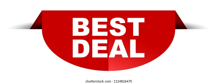 red vector round banner best deal