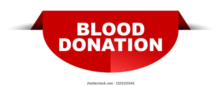 red vector round banner blood donation