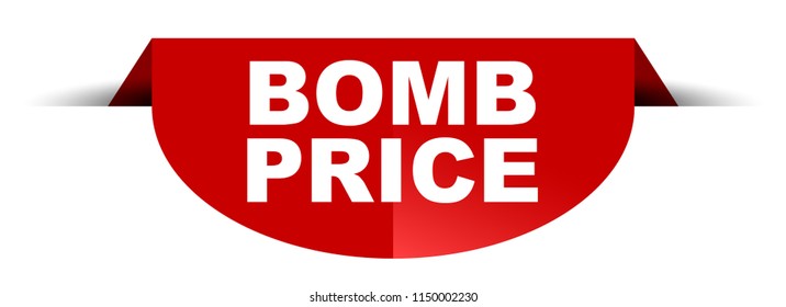 red vector round banner bomb price