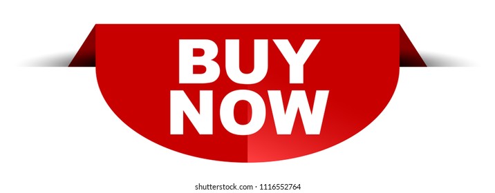 red vector round banner buy now
