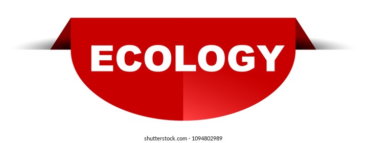 red vector round banner ecology