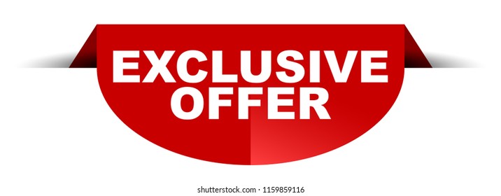 red vector round banner exclusive offer