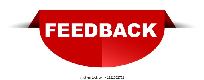 red vector round banner feedback