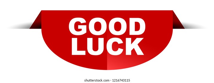 red vector round banner good luck