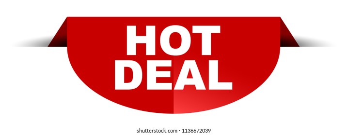 red vector round banner hot deal