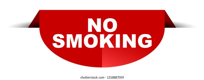 red vector round banner no smoking