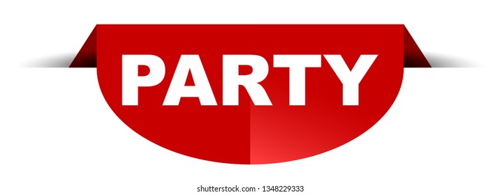 red vector round banner party